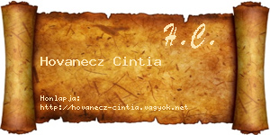 Hovanecz Cintia névjegykártya